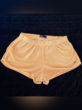 Hollister Gold/Yellow Velour Retro Y2K Inspired Lounge Mini Shorts Size Small